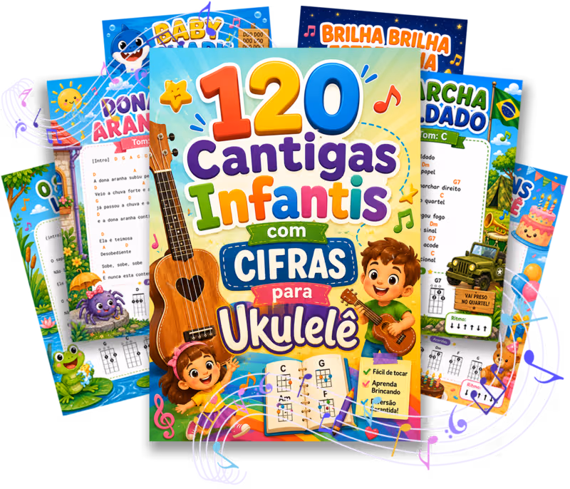 Stack de cifras de cantigas infantis para ukulele